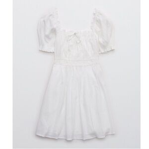 Aerie Puff Sleeve White Mini Dress
